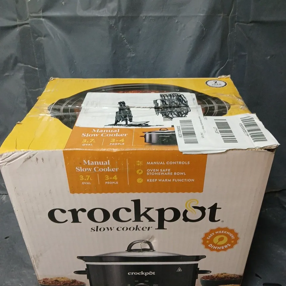 BOXED CROCKPOT MANUAL SLOW COOKER 3.7L