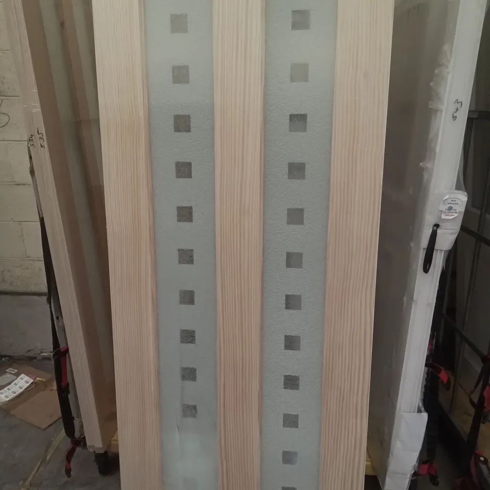 VERTICAL 2 PANEL CLEAR PINE GLAZED INTERNAL DOOR 2040×826MM