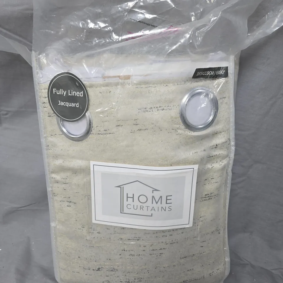 HOME CURTAINS JACQUARD, FULLY LINED, CREAM - 165X229CM 