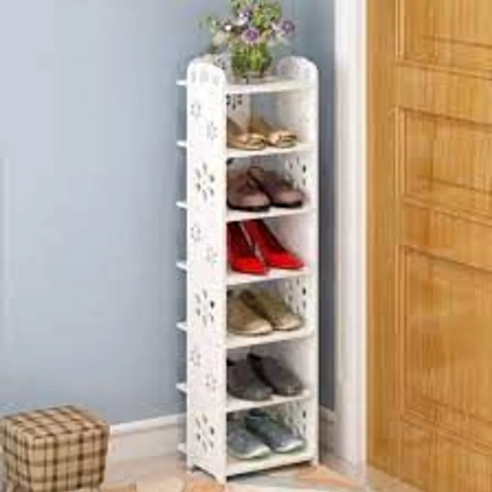 BOXED 8 PAIR SHOE RACK