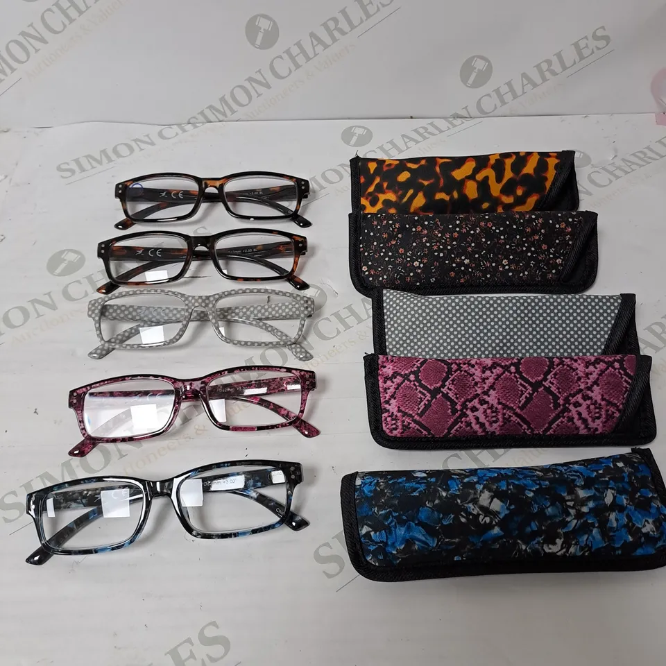 SET OF 5 HUMMINGBIRD READ GLASSES // FRAMES & CASES ONLY