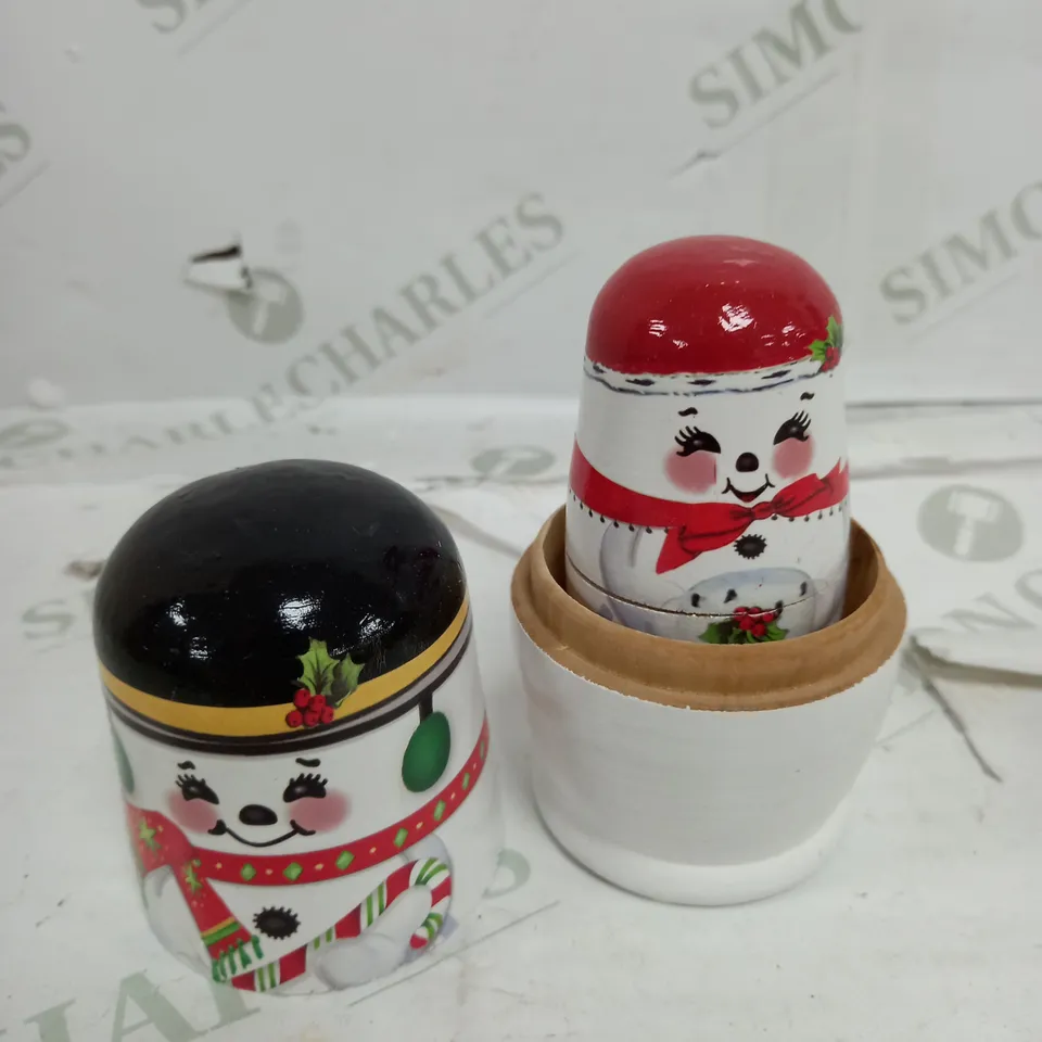 BOXED MR CHRISTMAS SET OF 2 NESTING DOLLS