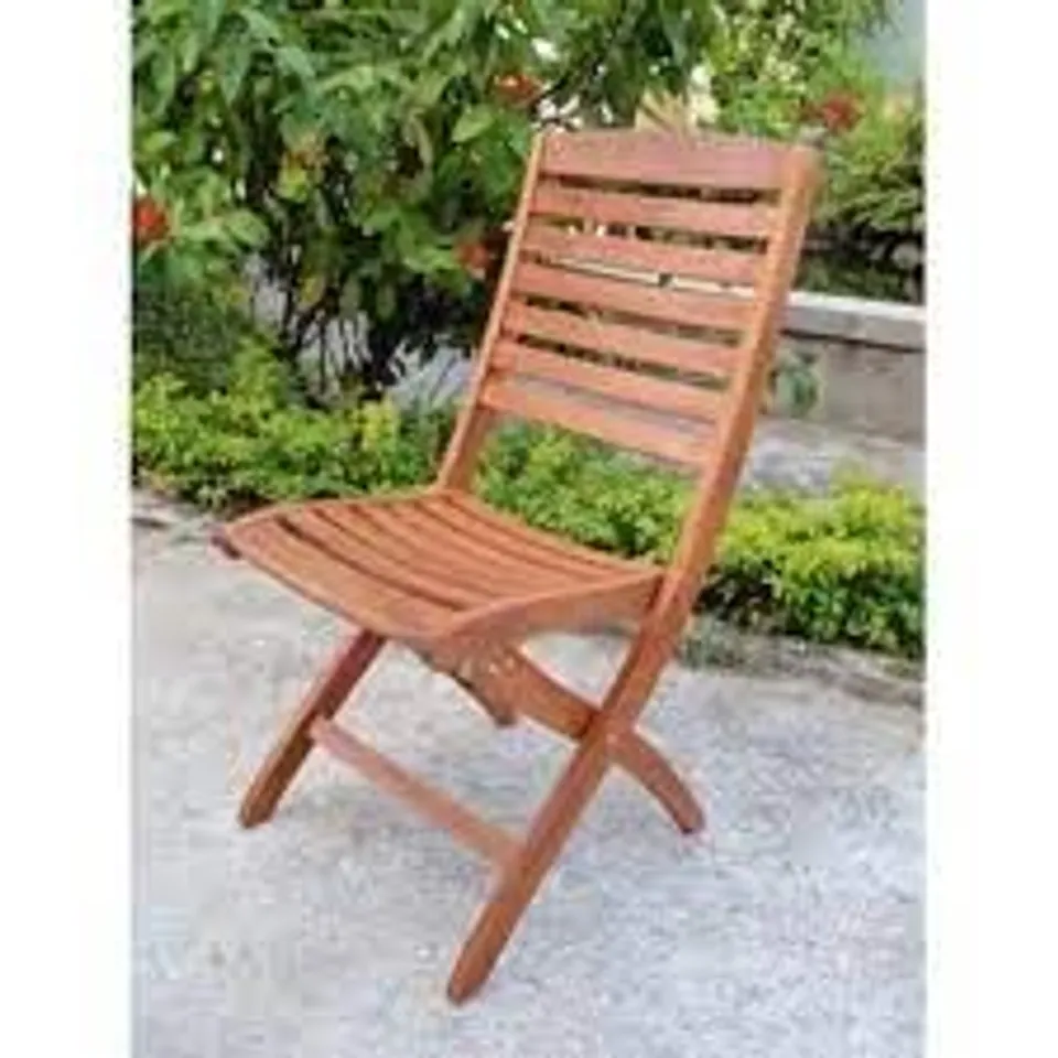 BOXED PERIWINKLE FOLDING GARDEN CHAIR SET (SET OF 2) RRP £126.99