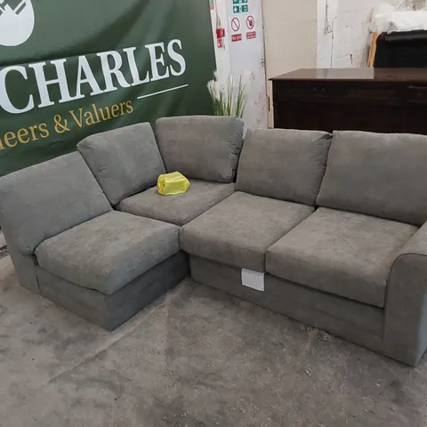 DESIGNER LILAH CORNER SOFA IN GREY FABRIC