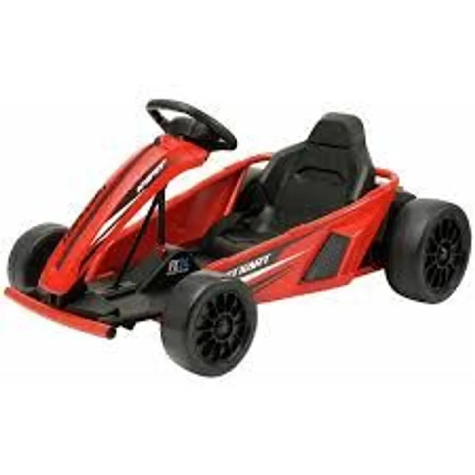 BOXED HYPER DRIFT GO KART 24V ELECTRIC RIDE ON - RED (1 BOX)