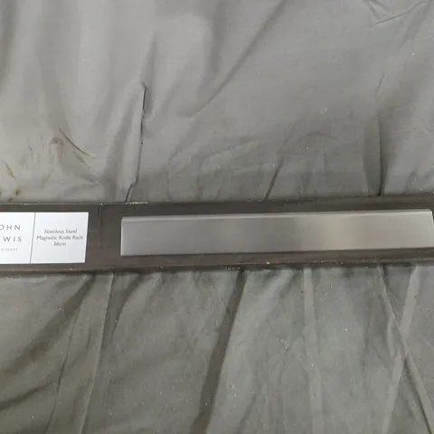 BOXED JOHN LEWIS STAINLESS STEEL MAGNETIC KNIFE RACK 36CM