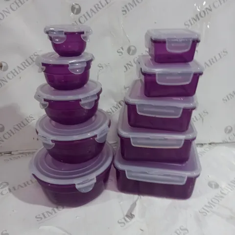 LOCK & LOCK 10PC STORAGE CONTAINER SET IN PURPLE