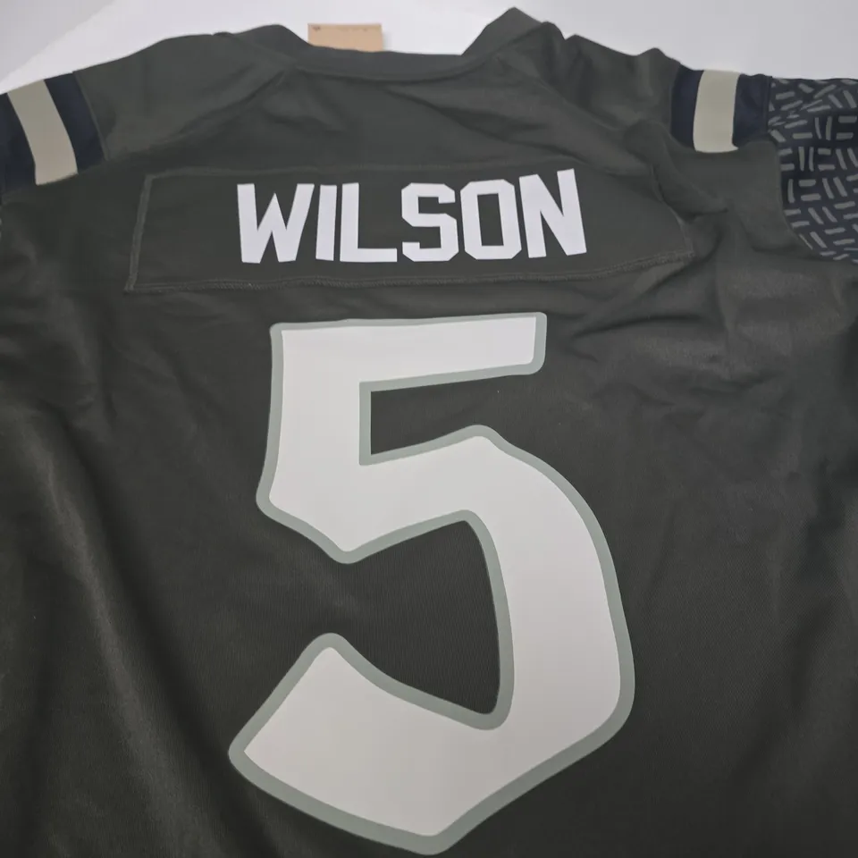 NIKE NFL ON FIELD APPAREL MEN’S FOOTBALL JERSEY – DARK GREY, WILSON 5, XXL