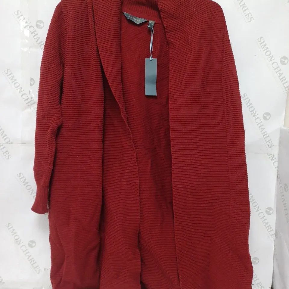 RUTH LANGSFORD OTTOMAN CARDIGAN IN BURGUNDY - LARGE