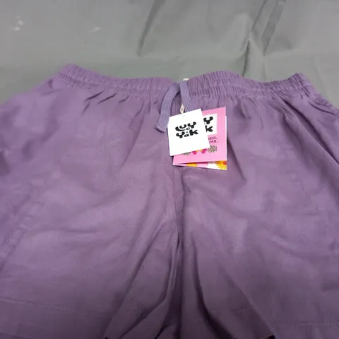 LUCY & YAK CHARLIE SHORTS ASH PURPLE SHORTS - LARGE