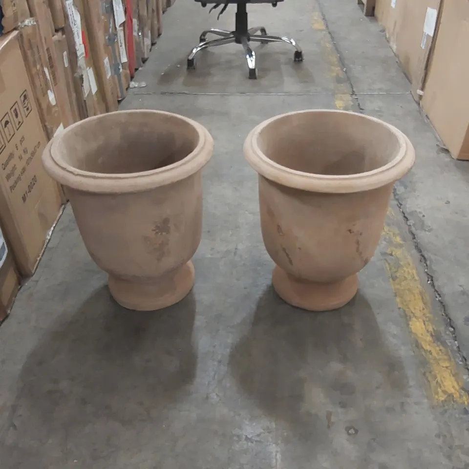 PAIR OF LARGE UBLEY TERRACOTTA PLANTERS (2 ITEMS)