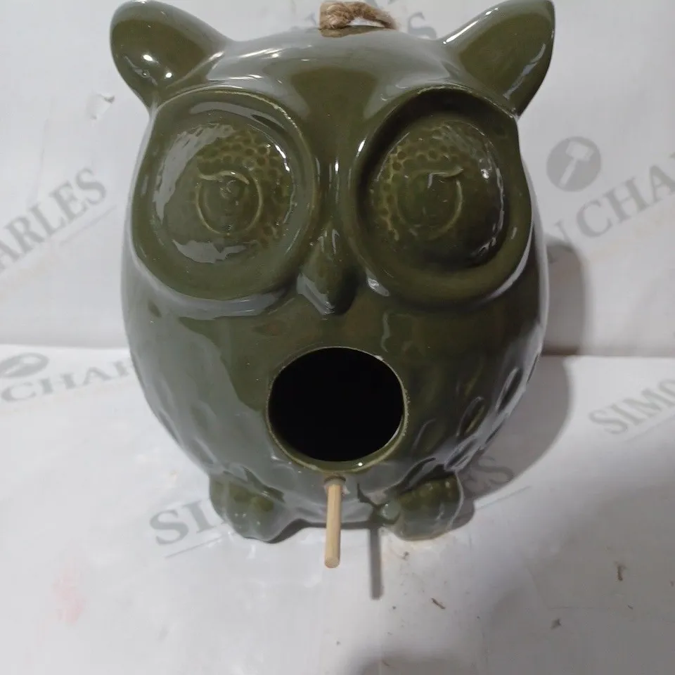 OWL BIRD FEEDER - GREEN