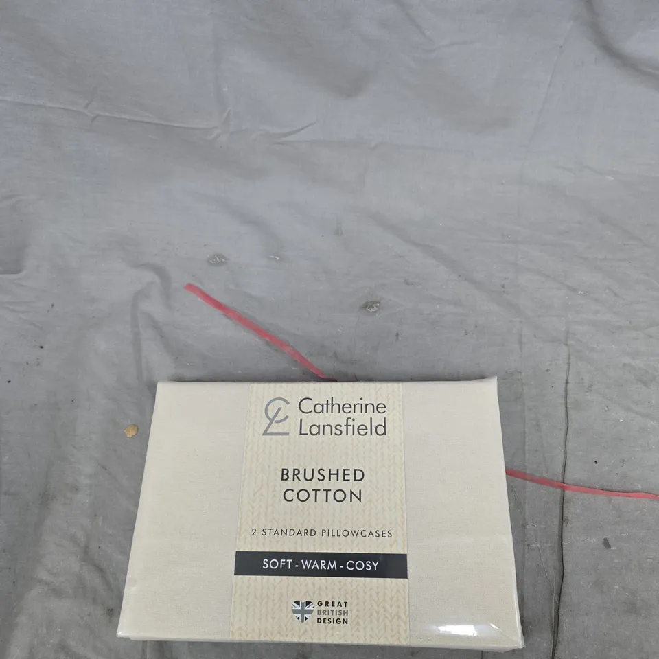 CATHERINE LANSFIELD BRUSHED COTTON 2 STANDARD PILLOWCASES – SOFT-WARM-COZY