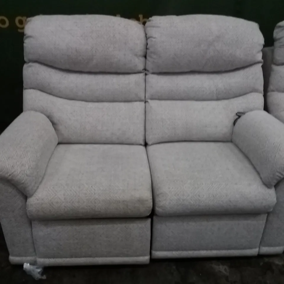 2 DESIGNER G PLAN MADE MALVERNNEBULAR PEBBLE DOUBLE RECLINING TWO SEATER SOFAS