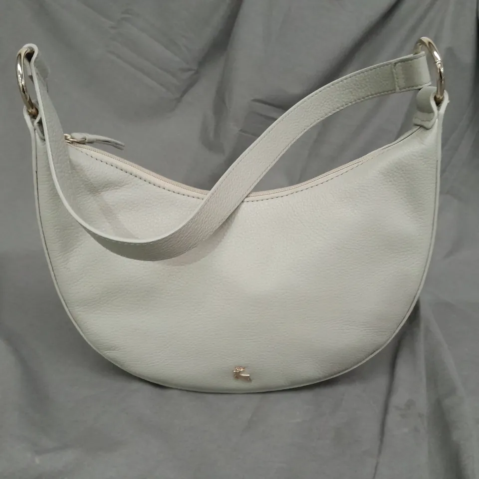 ASHWOOD CRESCENT LEATHER SHOULDER BAG IN ELEPHANT GREY