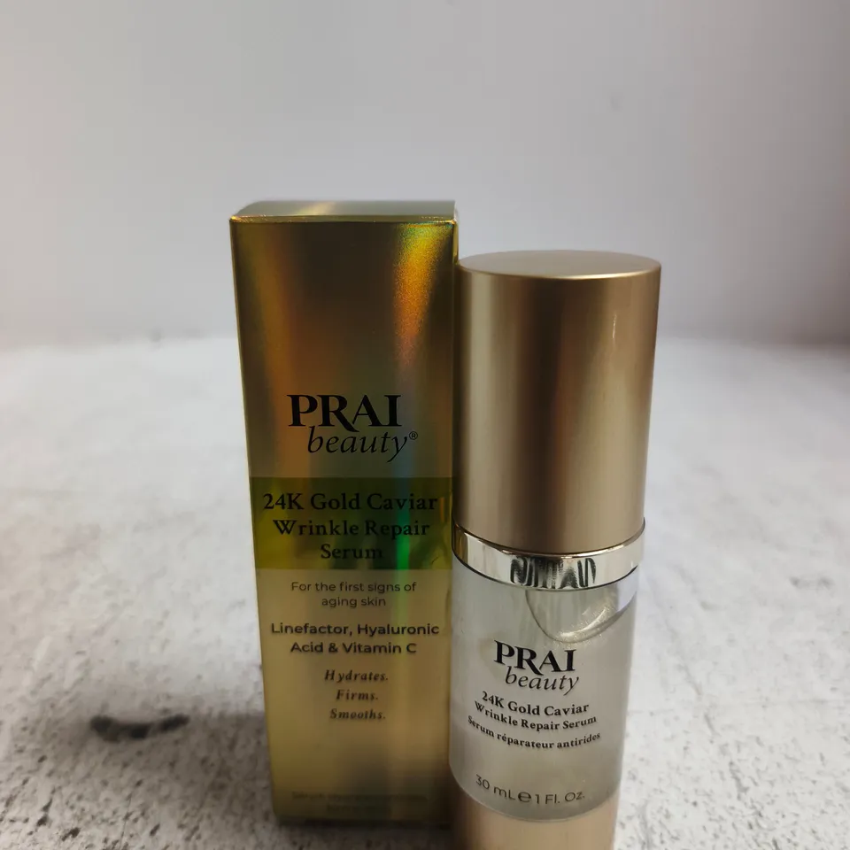 BOXED PRAI BEAUTY 24K GOLD CAVIAR WRINKLE REPAIR SERUM – 30ML