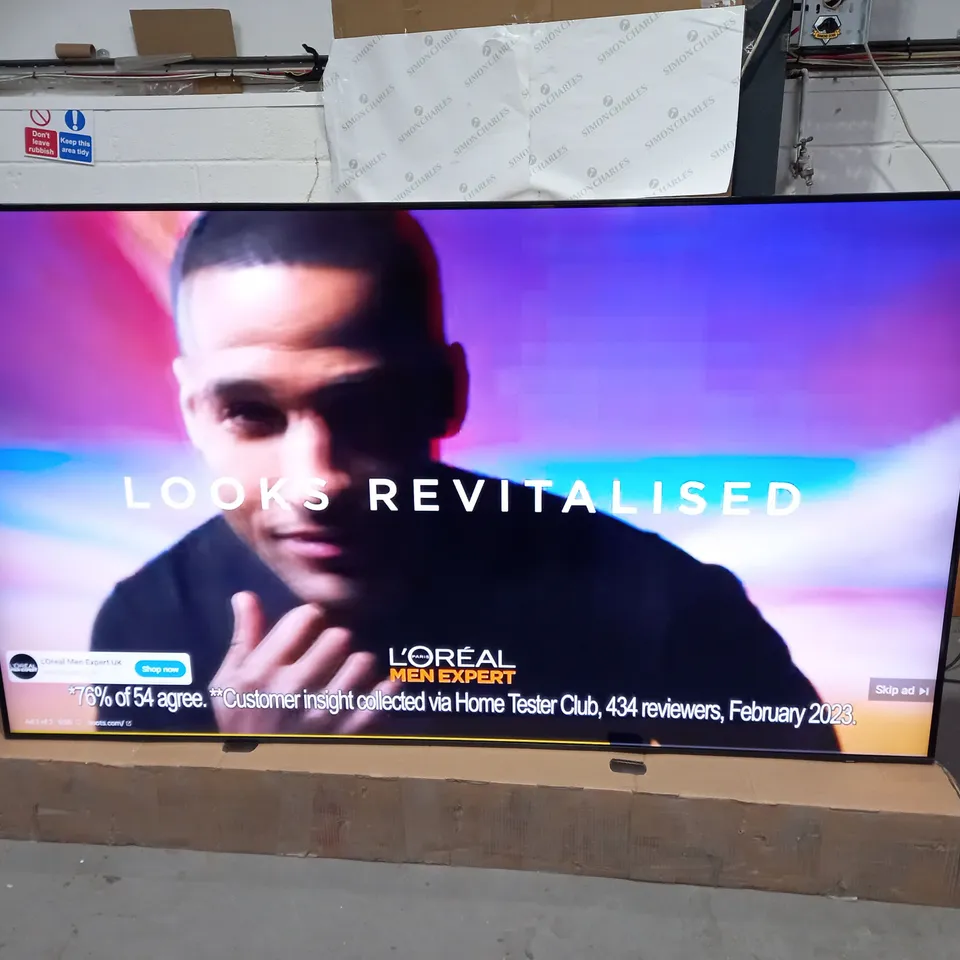 BOXED SAMSUNG QE85Q60B 85" QLED 4K TV WITH STAND AND TWO REMOTE CONTROLS