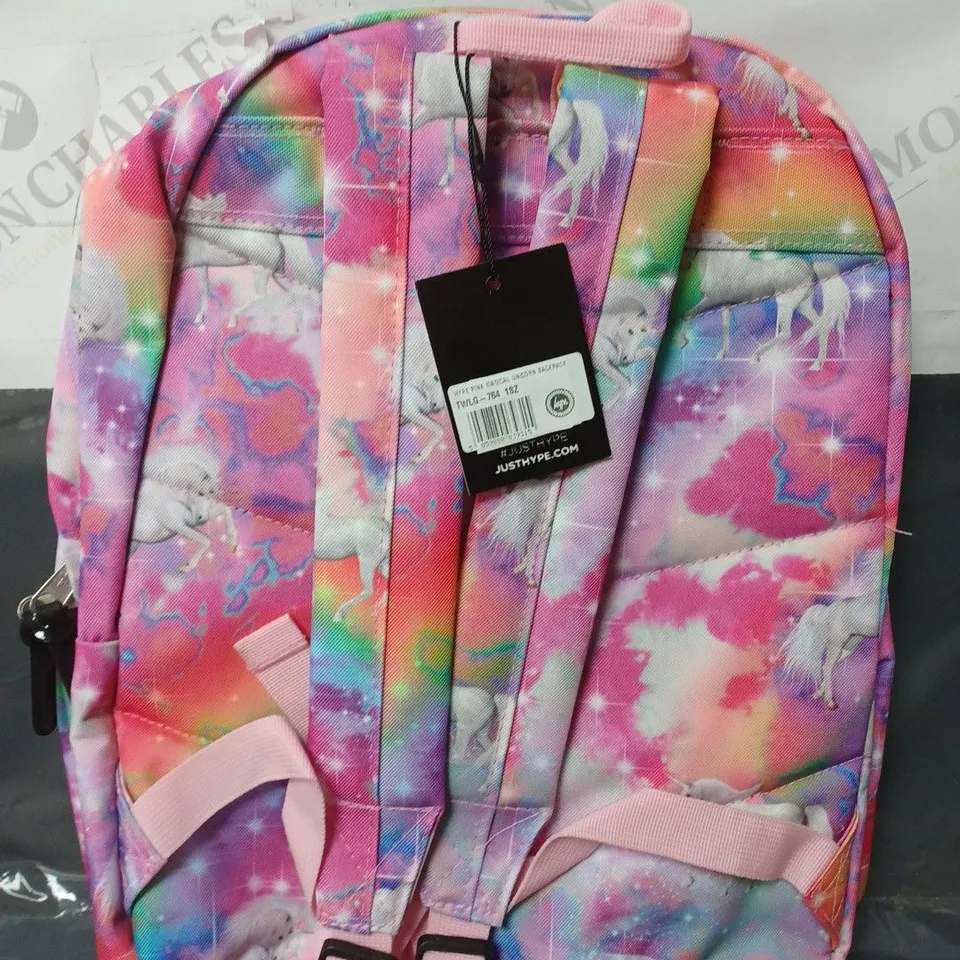 HYPE PINK MAGICAL UNICORN BACKPACK WITH A PINK POM POM