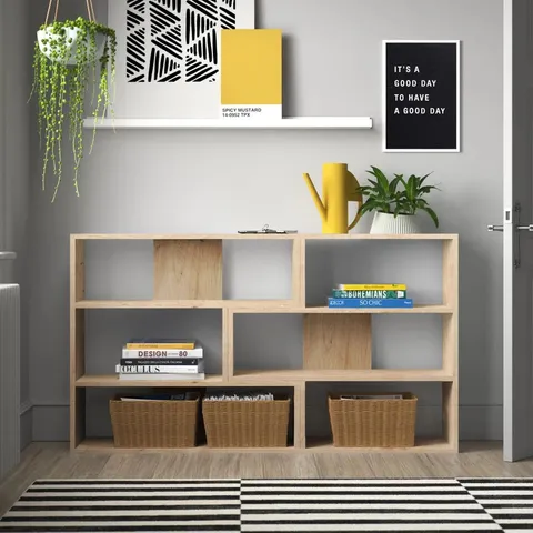 BOXED AMANDINE MODERN FREESTANDING CORNER WALL MOUNTED BOOKCASE (2 BOXES)