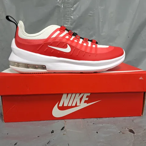 BOXED PAIR OF NIKE NIKE AIR MAX AXIS SHOES IN RED/WHITE SIZE UK 6