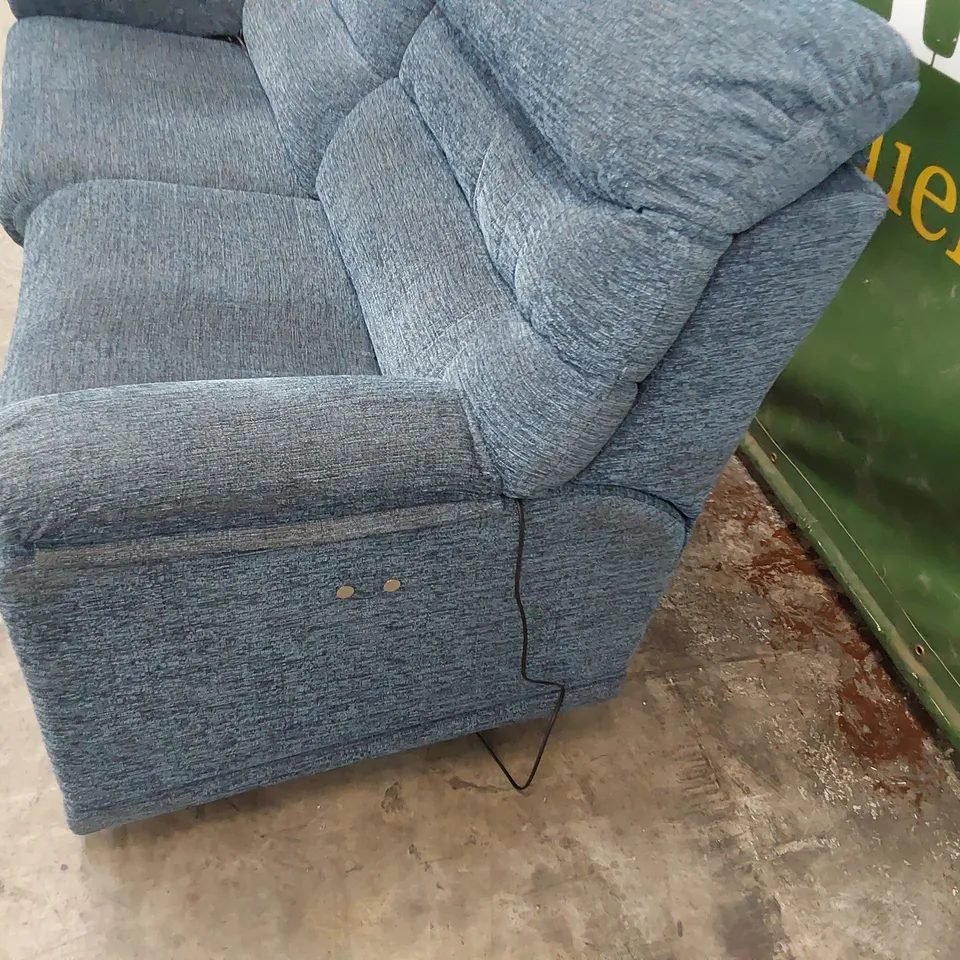 QUALITY BRITISH DESIGNER G PLAN MALVERN POWER RECLINING THREE SEATER SOFA REEF MIDNIGHT FABRIC 