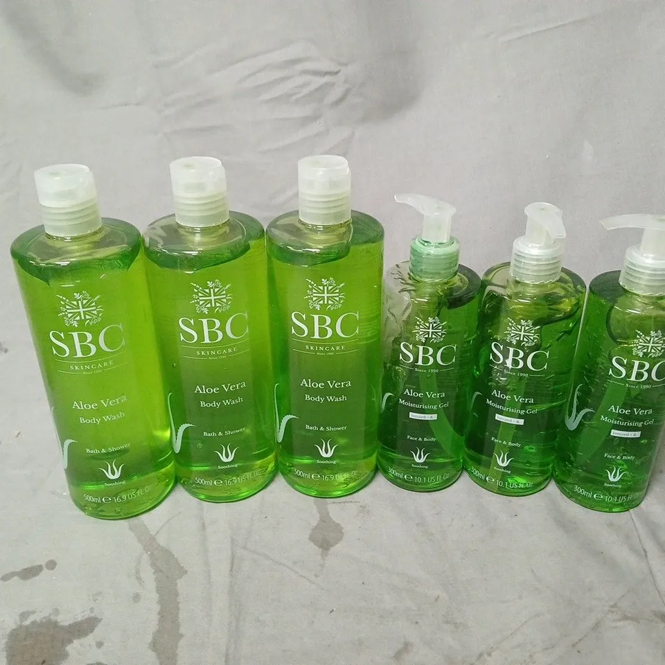 SBC 6 PIECE ALOE VERA BODY WASH & MOISTURISING GEL SET