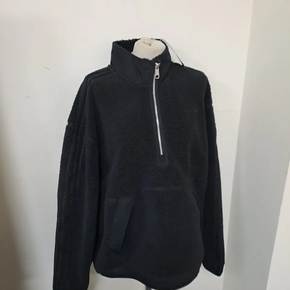 ADIDAS BLACK FLEECE 1/2 ZIP SIZE LARGE 