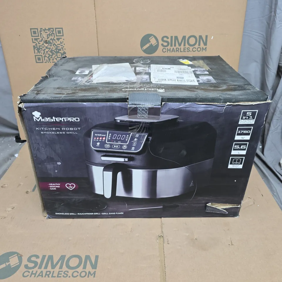 MASTERPRO SMOKELESS GRILL 5.6LTR 1760W – BLACK (BOXED)