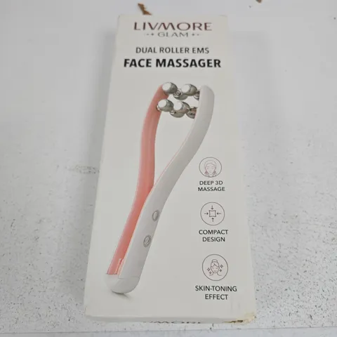 LIVMORE GLAM DUAL ROLLER EMS FACE MASSAGER – BOXED