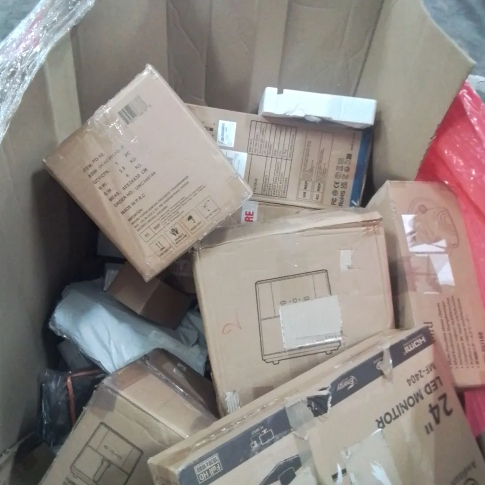 PALLET OF ASSORTED HOUSEHOLD ITEMS TO INCLUDE AIR COOLER, BODY COMPOSITION MONITOR AND AUDIO TURN TABLE
