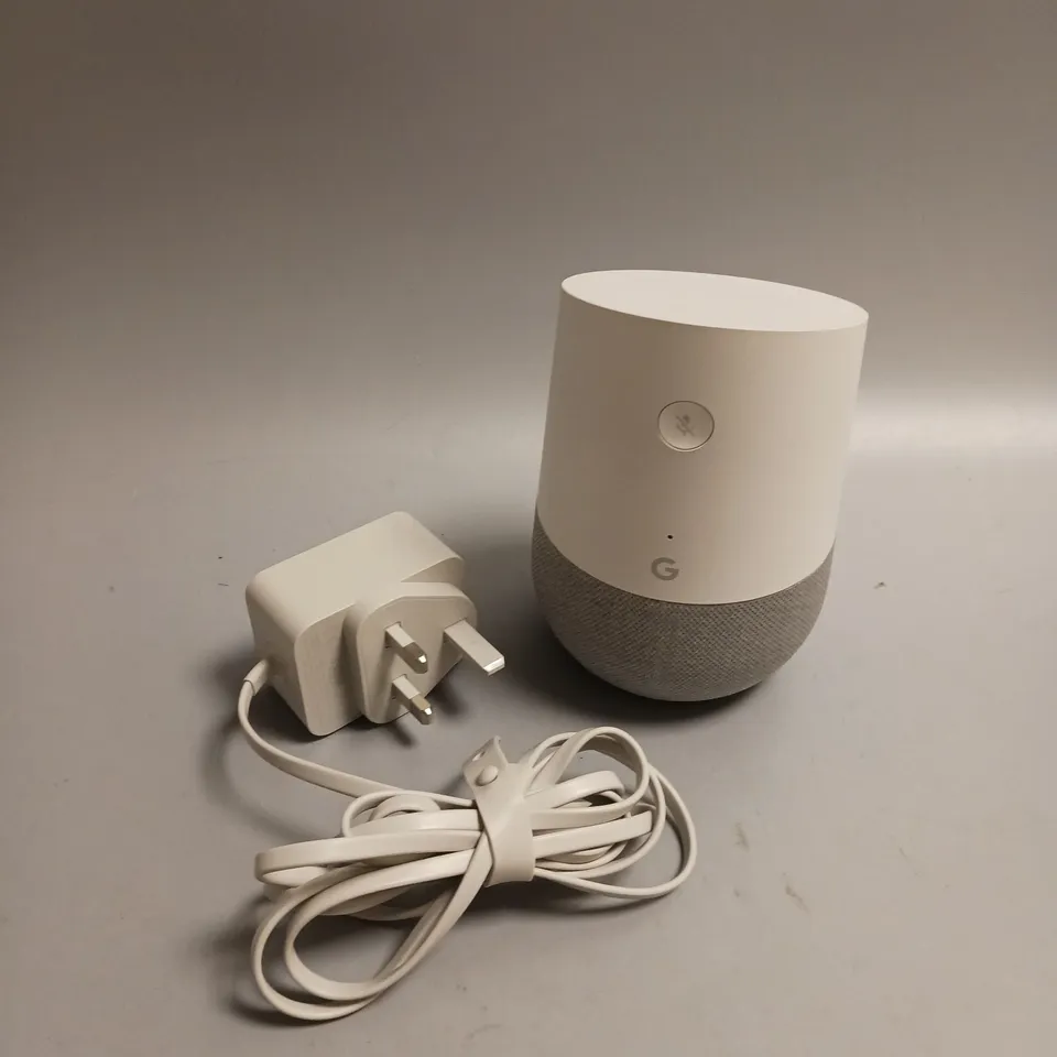 BOXED GOOGLE HOME SMART SPEAKER IN GREY AND WHITE