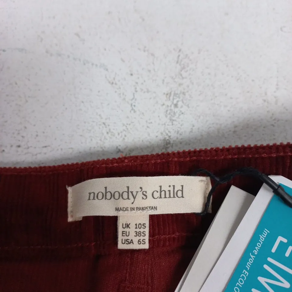 NOBODY'S CHILD THE SOHO WIDE HIGH RISE FULL LENGTH TROUSERS - UK 10S (RED)