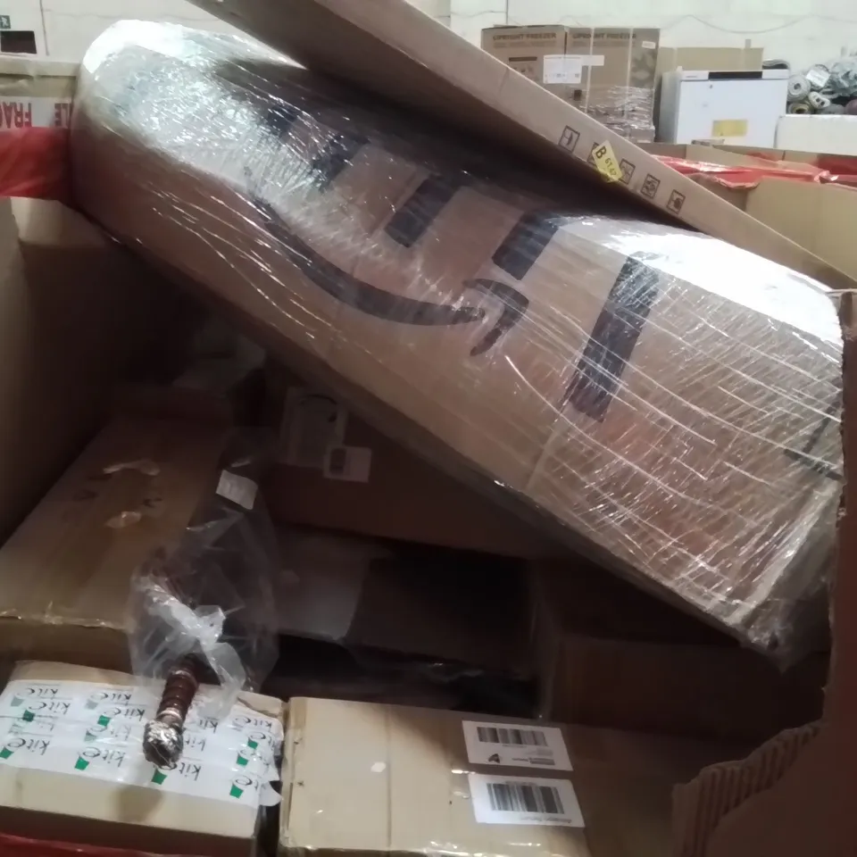 PALLET OF ASSORTED HOUSEHOLD GOODS AND PRODUCTS TO INCLUDE;LED CEILING FAN,BRUSH,KEYBOARD