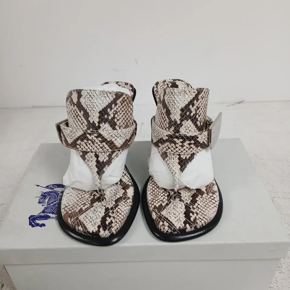 BURBERRY SNAKE-PRINT HEELED SANDALS – SERPENT, UK 3 (EU 36)