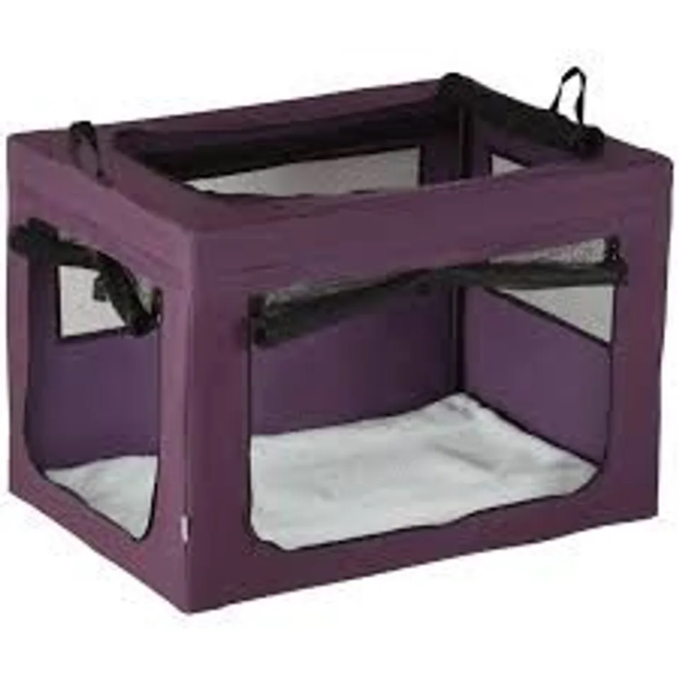 BOXED PAWHUT 90CM PET CARRIER BAG, WITH CUSHION FOR MEDIUM, LARGE DOGS - PURPLE