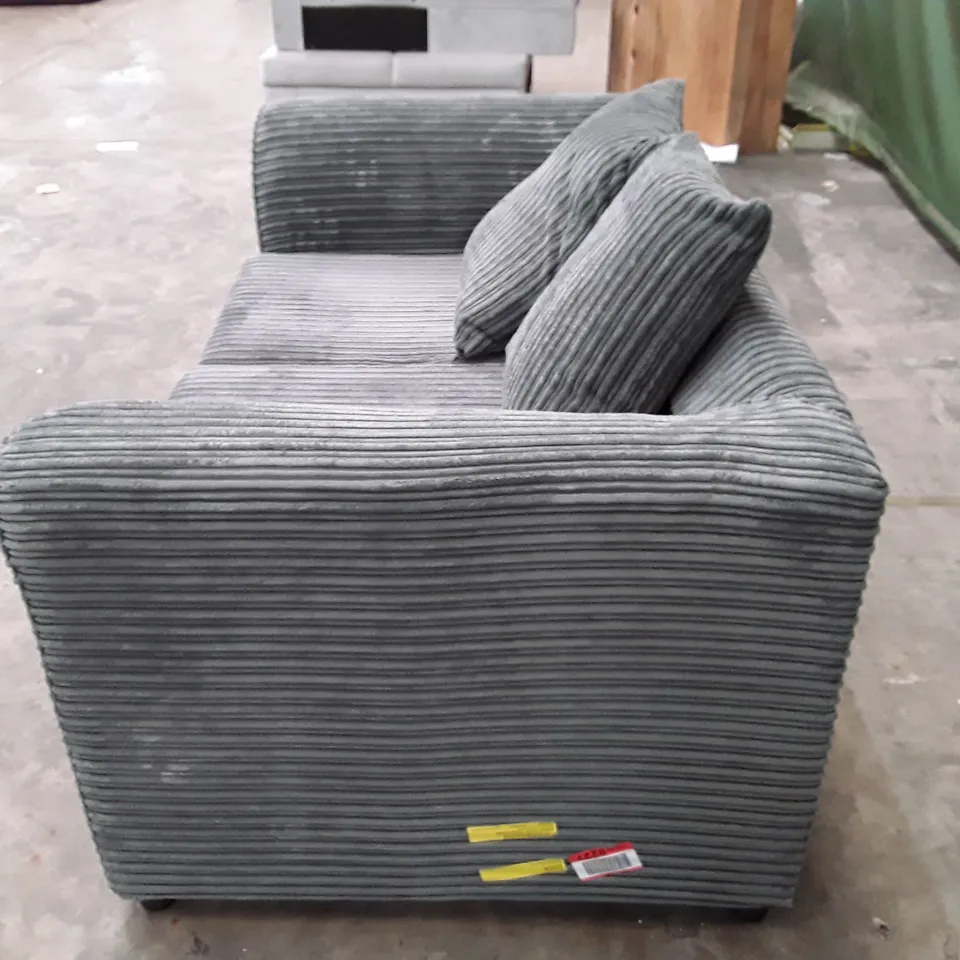 QUALITY DESIGNER DUVERNAY 2 SEATER SOFA - GREY JUMBO CORD FABRIC 