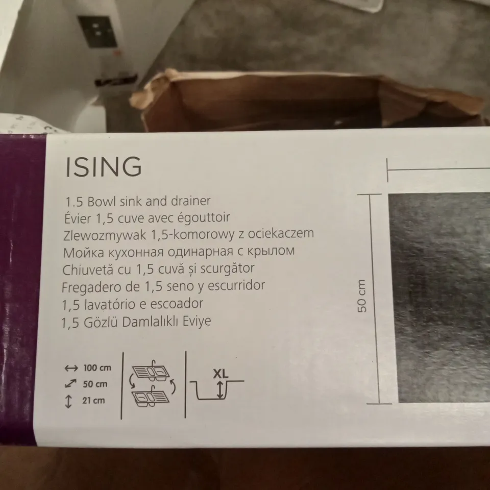 BOXED COOK & LEWIS ISING 1.5 BOWL SINK AND DRAINER - BLACK