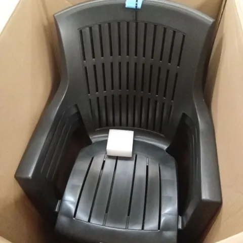BOXED TRABELLA SET OF 4 OUTDOOR GARDEN DINING CHAIRS - GREY (1 BOX)