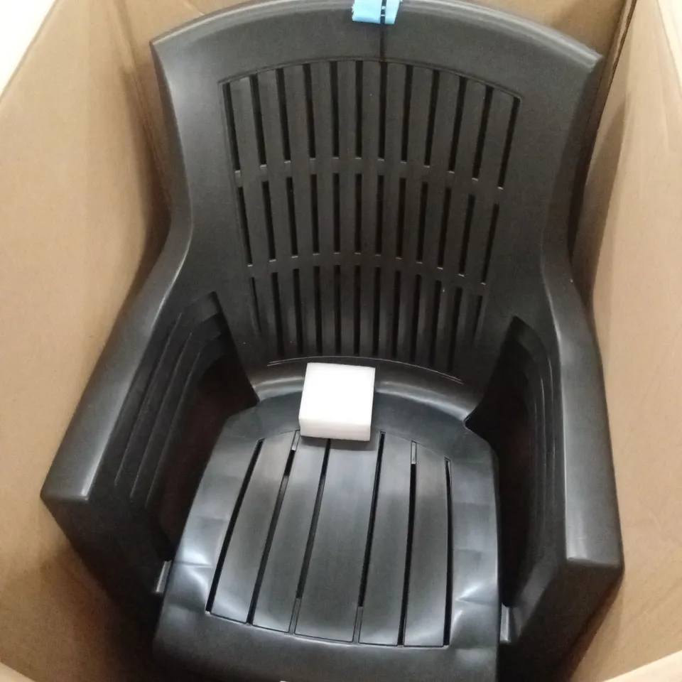 BOXED TRABELLA SET OF 4 OUTDOOR GARDEN DINING CHAIRS - GREY (1 BOX)