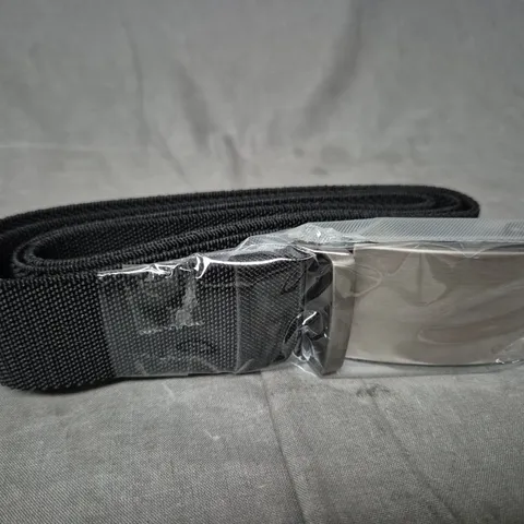 WRODEN BLACK WOVEN BELT WITH METAL BUCKLE