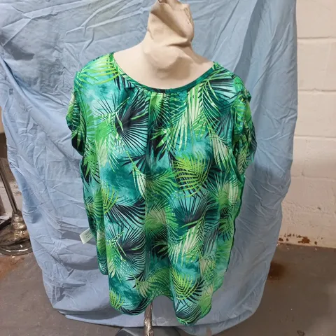 ROMAN PALM LEAF PRINT WOMEN'S TOP - UK SIZE 18