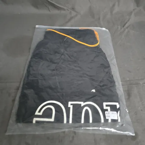 RHUDE BLACK SWIMS SHORTS WITH ORANGE DRAWSTRINGS – SIZE L