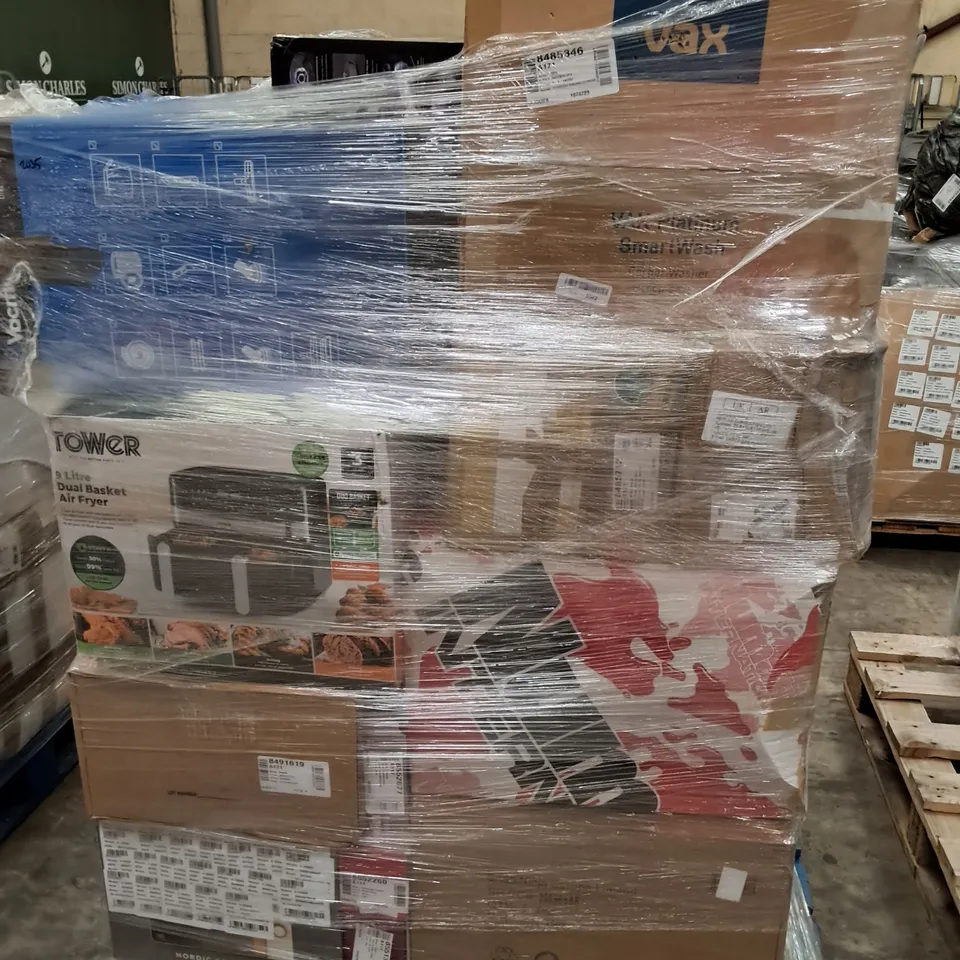PALLET OF APPROXIMATELY 54 UNPROCESSED RAW RETURN HOUSEHOLD AND ELECTRICAL GOODS TO INCLUDE;