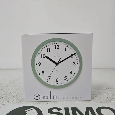 ACCTIM WALL CLOCK – WHITE DIAL WITH GREEN BEZEL