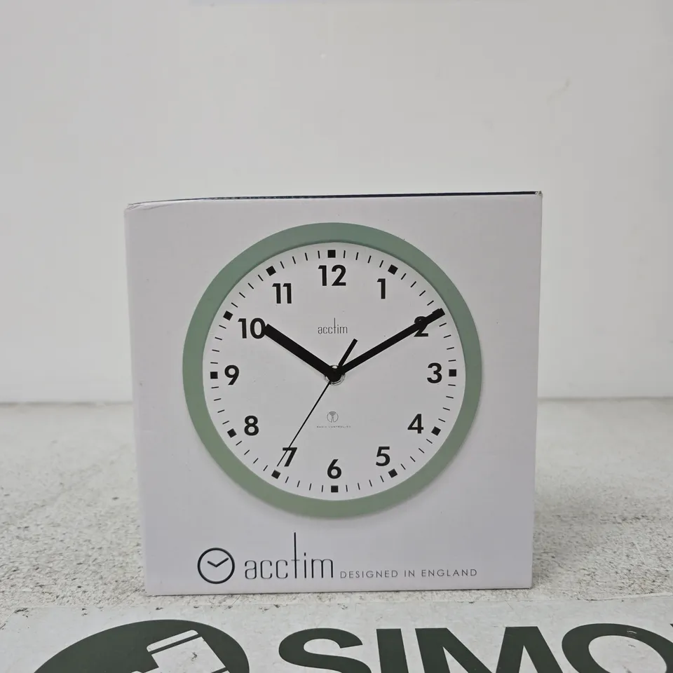 ACCTIM WALL CLOCK – WHITE DIAL WITH GREEN BEZEL