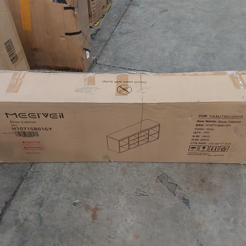 BOXED MEEIVEIL SHOE CABINET - GREY (1 BOX)