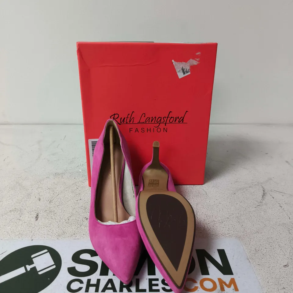 RUTH LANGFORD FASHION PINK SUEDE HIGH HEEL – WOMEN'S - SIZE EUR 38