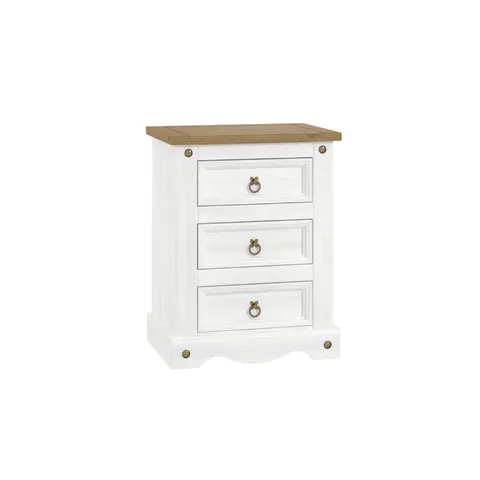 BOXED PADMA 3 DRAWER BEDSIDE TABLE
