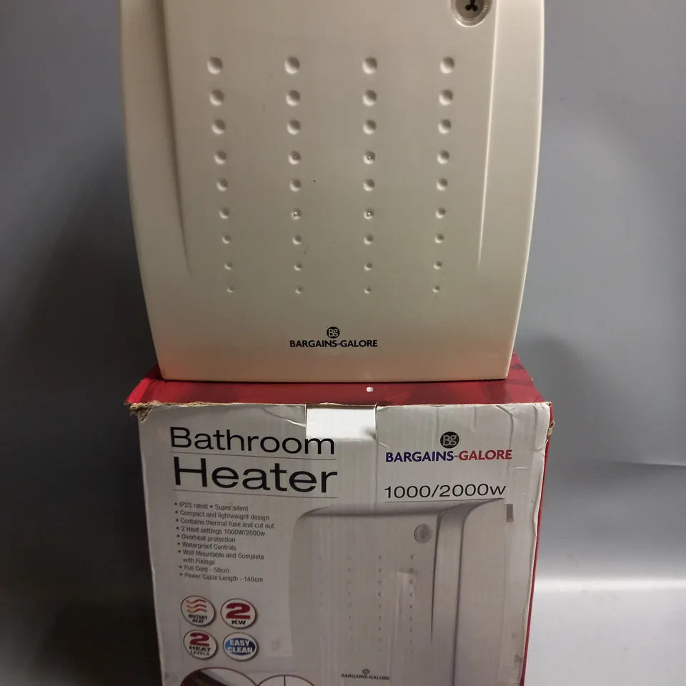 BOXED BARGAINS-GALORE BATHROOM HEATER 1000/2000W 