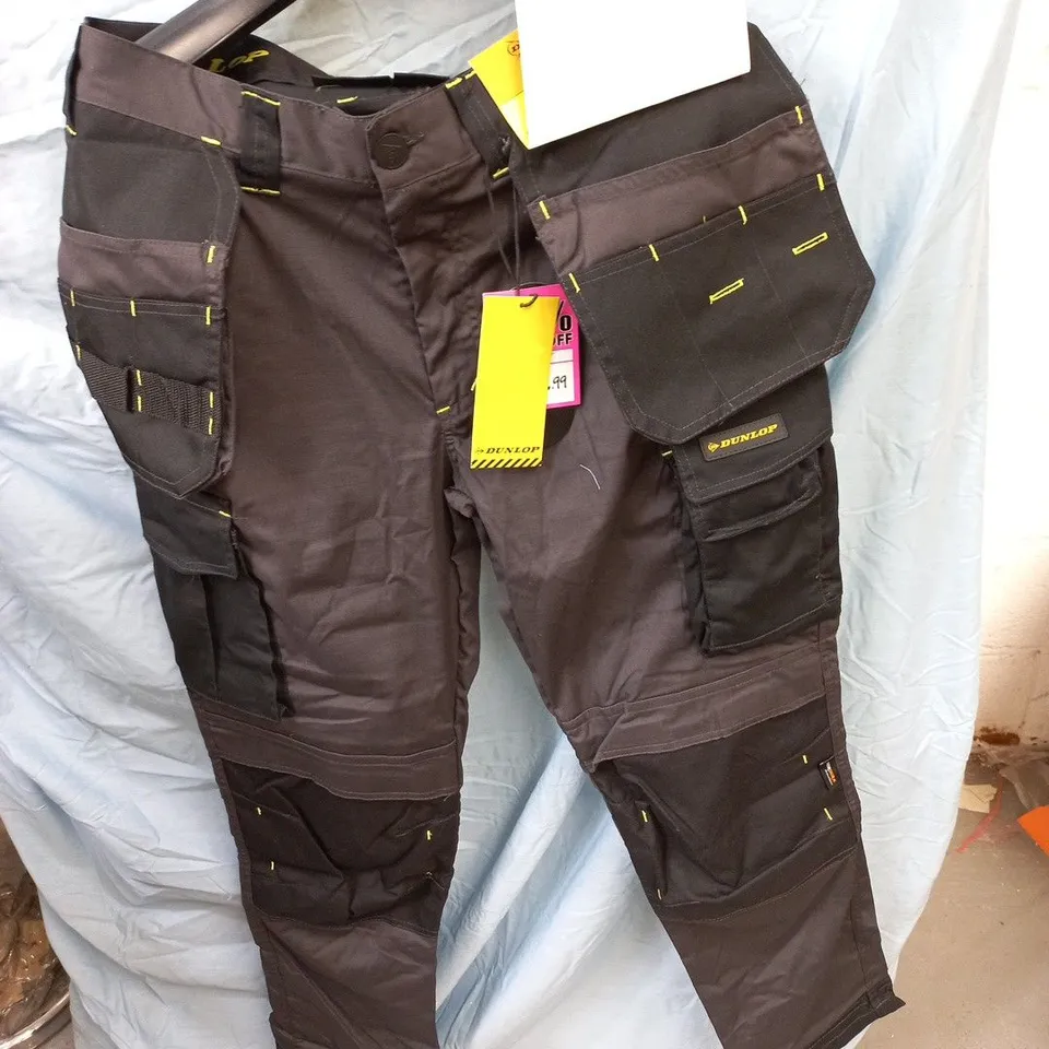 DUNLOP ENDURANCE TROUSERS SLIM FIT CARGO PANTS – UK L